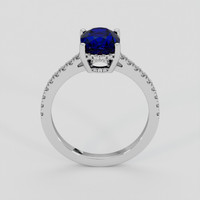 3.12 Ct. Blue Sapphire Ring, 14K White Gold 3