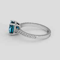 3.55 Ct. Greenish Blue Zircon Ring, 14K White Gold 4