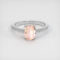 1.05 Ct. Padparadscha Sapphire Ring, 14K White Gold 1
