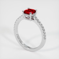 1.01 Ct. Ruby Ring, 14K White Gold 2