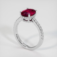 3.02 Ct. Ruby Ring, 14K White Gold 2