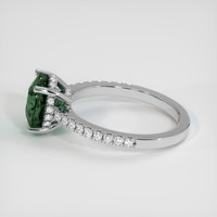 3.08 Ct. Greenish Blue Sapphire Ring, 14K White Gold 4