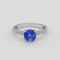 1.32 Ct. Blue Sapphire Ring, 14K White Gold 1