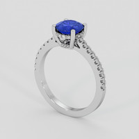 1.32 Ct. Blue Sapphire Ring, 14K White Gold 2