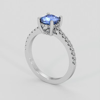 1.42 Ct. Blue Sapphire Ring, 14K White Gold 2