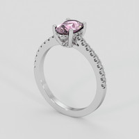 1.15 Ct. Pink Sapphire Ring, 14K White Gold 2
