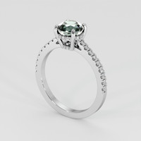1.79 Ct. Bluish Green Sapphire Ring, 14K White Gold 2