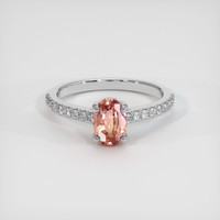 0.69 Ct. Padparadscha Sapphire Ring, 14K White Gold 1