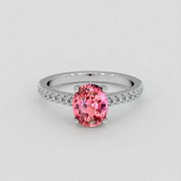 1.74 Ct. Padparadscha Sapphire Ring, 14K White Gold 1