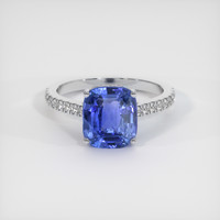 4.04 Ct. Blue Sapphire Ring, 14K White Gold 1