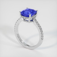 4.04 Ct. Blue Sapphire Ring, 14K White Gold 2