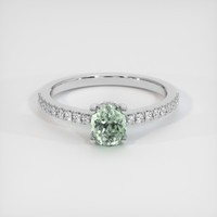 0.88 Ct. Sapphire Ring, 14K White Gold 1