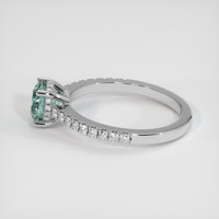 1.19 Ct. Greenish Blue Sapphire Ring, 14K White Gold 4