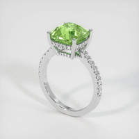 5.09 Ct. Yellowish Green Sapphire Ring, 14K White Gold 2