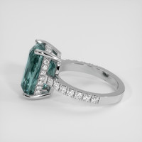 7.47 Ct. Bluish Green Sapphire Ring, 14K White Gold 4