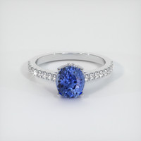 1.75 Ct. Blue Sapphire Ring, 18K White Gold 1