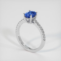 1.98 Ct. Blue Sapphire Ring, 18K White Gold 2