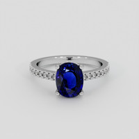 3.12 Ct. Blue Sapphire Ring, 18K White Gold 1