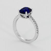 3.12 Ct. Blue Sapphire Ring, 18K White Gold 2