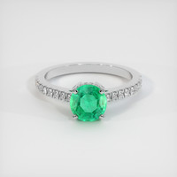 1.35 Ct. Emerald Ring, 18K White Gold 1