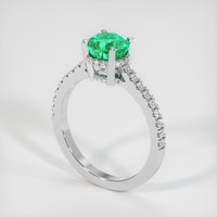 1.35 Ct. Emerald Ring, 18K White Gold 2