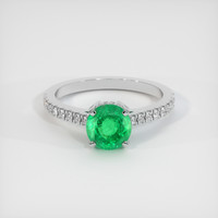 1.39 Ct. Emerald Ring, 18K White Gold 1