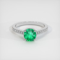 0.92 Ct. Emerald Ring, 18K White Gold 1