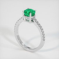 0.92 Ct. Emerald Ring, 18K White Gold 2