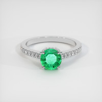 1.15 Ct. Emerald Ring, 18K White Gold 1
