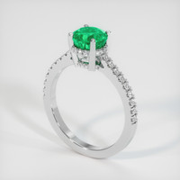 1.15 Ct. Emerald Ring, 18K White Gold 2