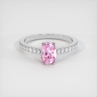 1.09 Ct. Pink Sapphire Ring, 18K White Gold 1