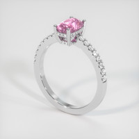 1.09 Ct. Pink Sapphire Ring, 18K White Gold 2