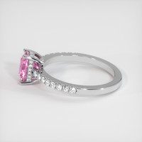 1.09 Ct. Pink Sapphire Ring, 18K White Gold 4
