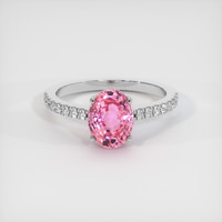 1.74 Ct. Padparadscha Sapphire Ring, 18K White Gold 1