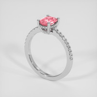 1.13 Ct. Padparadscha Sapphire Ring, 18K White Gold 2