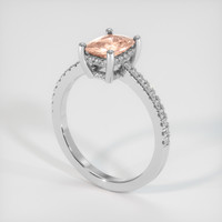 1.05 Ct. Padparadscha Sapphire Ring, 18K White Gold 2