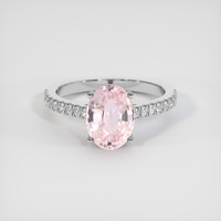 3.21 Ct. Pink Sapphire Ring, 18K White Gold 1