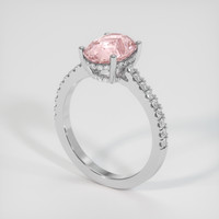 3.21 Ct. Pink Sapphire Ring, 18K White Gold 2