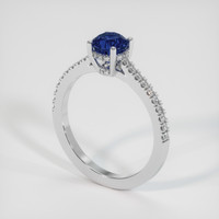 0.94 Ct. Blue Sapphire Ring, 18K White Gold 2