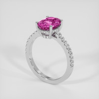 2.08 Ct. Pink Sapphire Ring, 18K White Gold 2