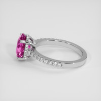 2.08 Ct. Pink Sapphire Ring, 18K White Gold 4