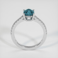 1.35 Ct. Greenish Blue Sapphire Ring, 18K White Gold 3