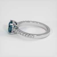1.35 Ct. Greenish Blue Sapphire Ring, 18K White Gold 4