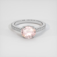 2.03 Ct. Pink Sapphire Ring, 18K White Gold 1