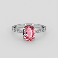 2.04 Ct. Padparadscha Sapphire Ring, 18K White Gold 1