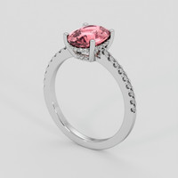 2.04 Ct. Padparadscha Sapphire Ring, 18K White Gold 2