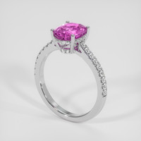 1.42 Ct. Pink Sapphire Ring, 18K White Gold 2