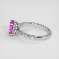 1.42 Ct. Pink Sapphire Ring, 18K White Gold 4