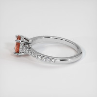 0.69 Ct. Padparadscha Sapphire Ring, 18K White Gold 4