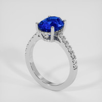 4.00 Ct. Blue Sapphire Ring, 18K White Gold 2
